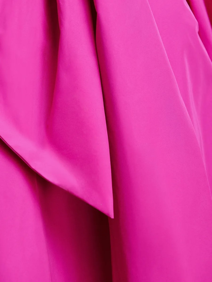 Fuschia A-lijn mini jurk met strikkraag Khai Essentiel