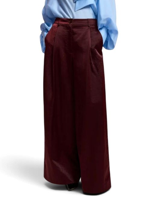 Bordeaux wide leg broek met bandplooien Karmen Essentiel