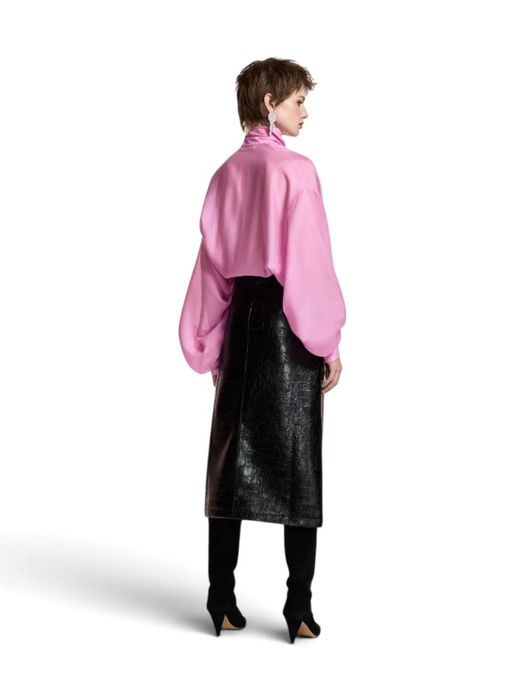 Roze oversized blouse met strikkraag Karismatic Essentiel