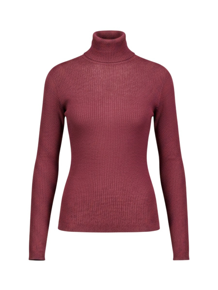 Bordeaux aansluitende pull in ribbel Kelmuse Essentiel 