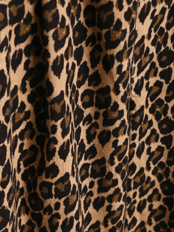 Bruine en zwarte luipaardprint broek met brede pijp Kelly Essentiel