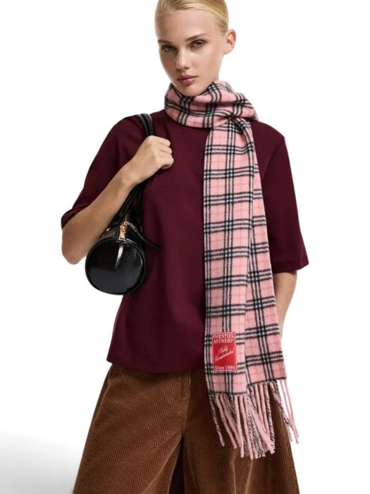 Bordeaux T-shirt van katoenmix met knopen opzij Korse Essentiel