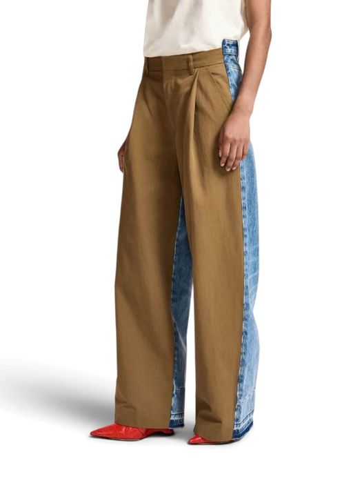 Bruine en blauwe broek in duo-stof KRISP Essentiel