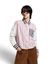 Roze multicolor blouse met strepen en borstzak Essentiel Antwerp 