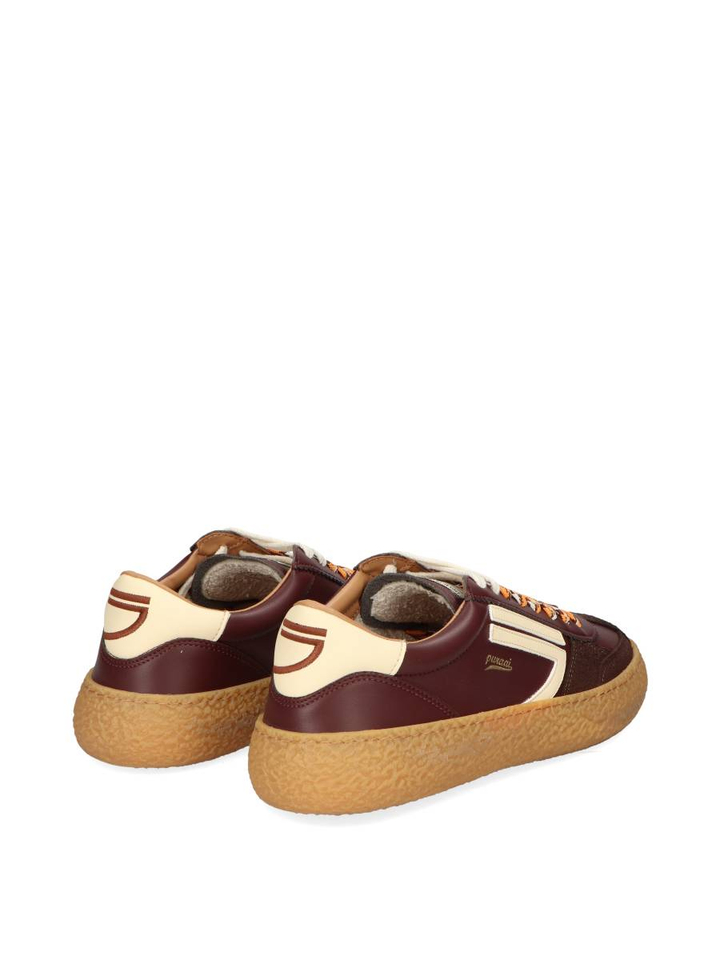 Bruine vintage vegan ecoleather lage sneakers Puraai