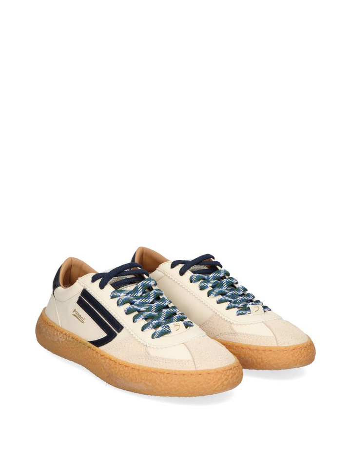 Witte vintage vegan ecoleather lage sneakers Puraai