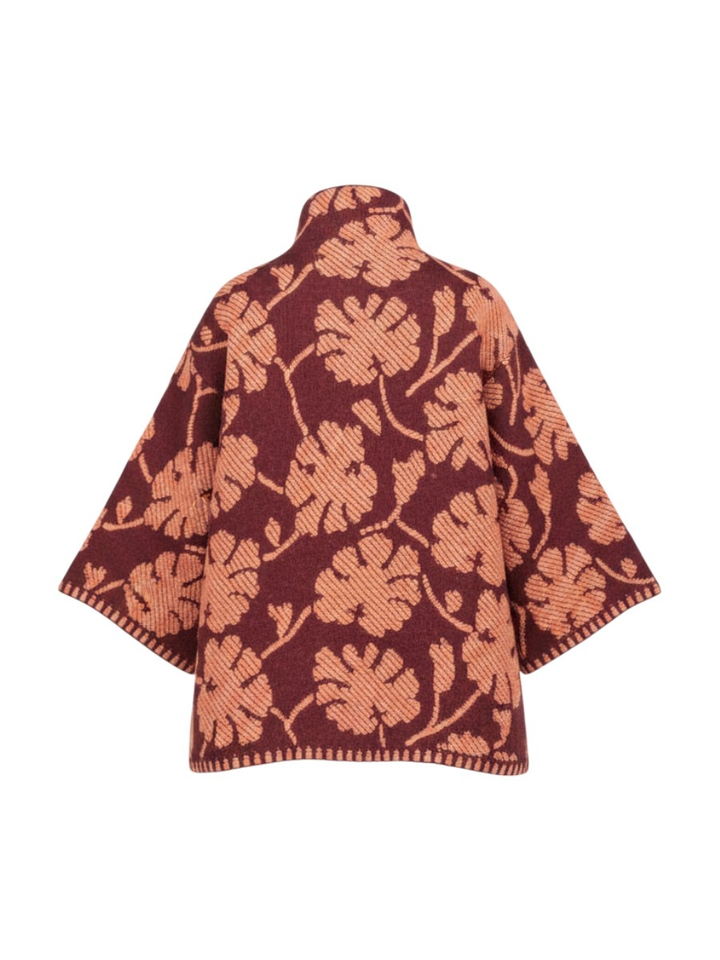 Bordeaux gebreide vest met bloemenprint Floor 