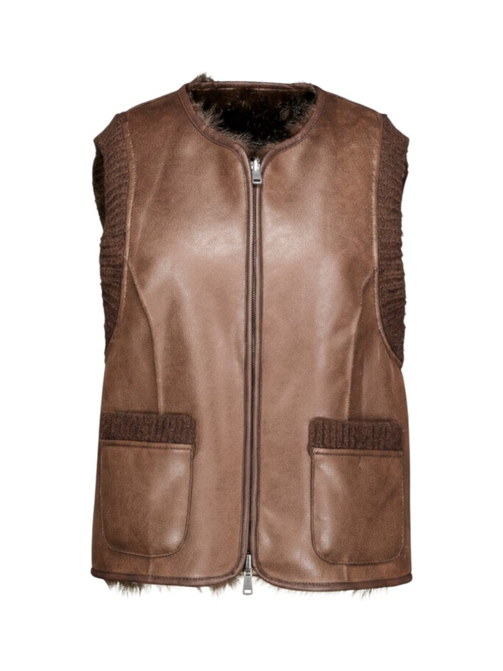Donkerbruine omkeerbare bodywarmer Urbancode 