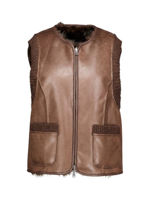 Donkerbruine omkeerbare bodywarmer Urbancode