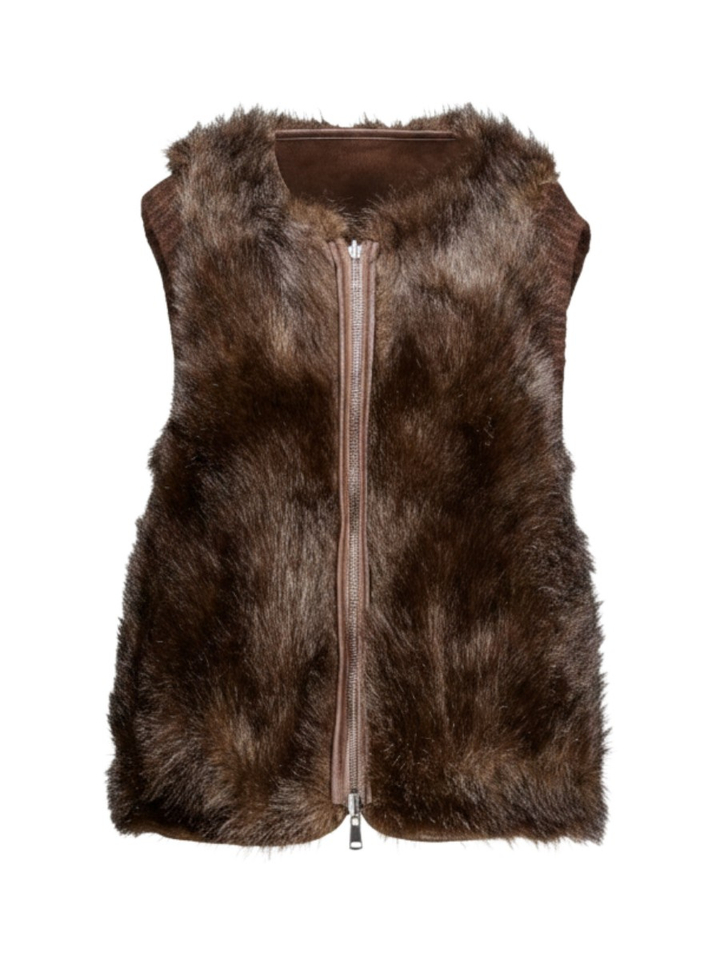 Donkerbruine omkeerbare bodywarmer Urbancode 