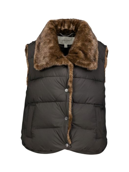 Zwarte bodywarmer met faux fur binnenkant Urbancode