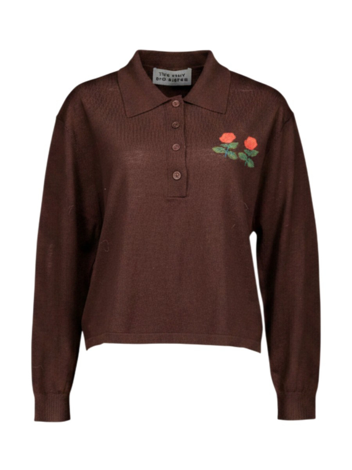 Bordeaux trui met bloemenprint The Tiny Big Sister