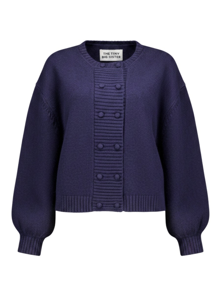 Donkerblauwe gilet met drukknopen The Tiny Big Sister