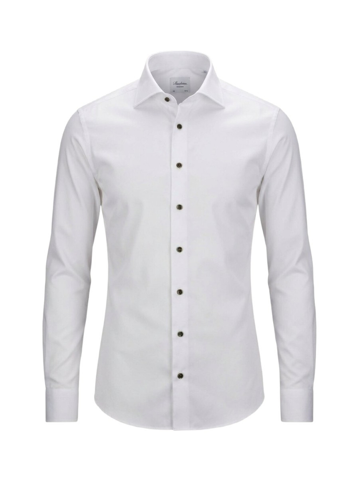 Wit katoenen hemd (slim fit) met lange mouwen Stenströms 