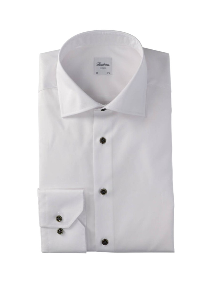 Wit katoenen hemd (slim fit) met lange mouwen Stenströms 