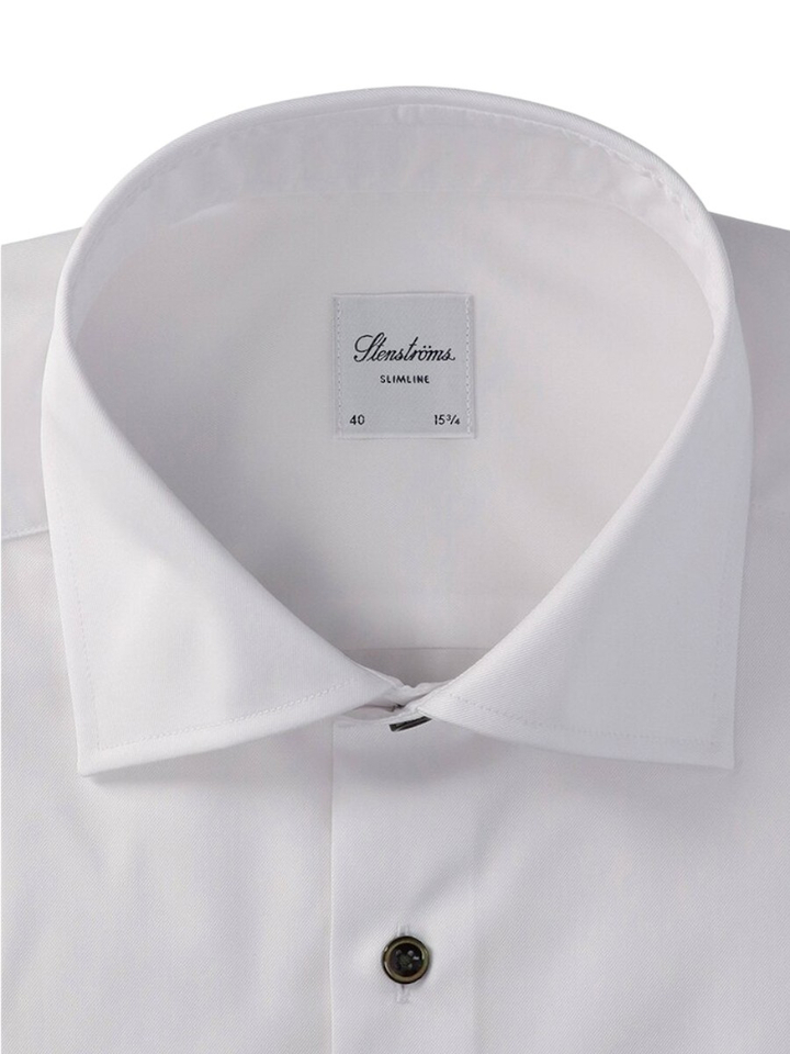 Wit katoenen hemd (slim fit) met lange mouwen Stenströms 