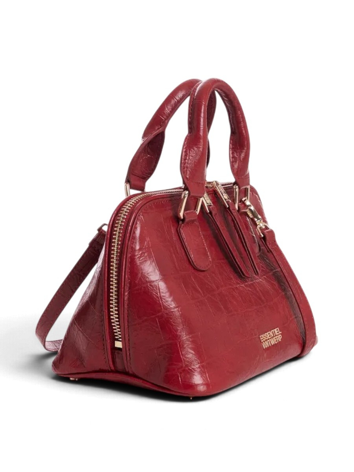 Rode bowlingtas in faux krokodillenleer Kamilla Essentiel