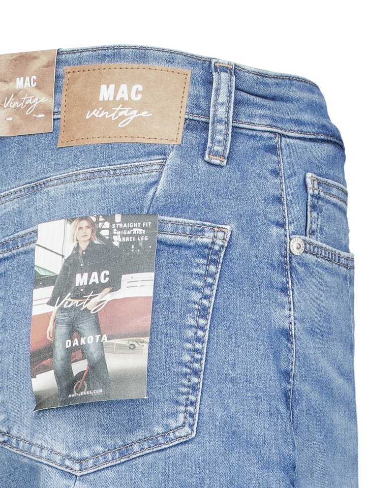 Blauwe barrel fit jeans Dakota Mac 