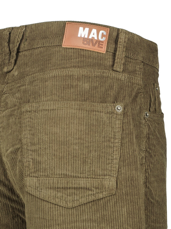 Kaki broek in ribbel Danni Mac