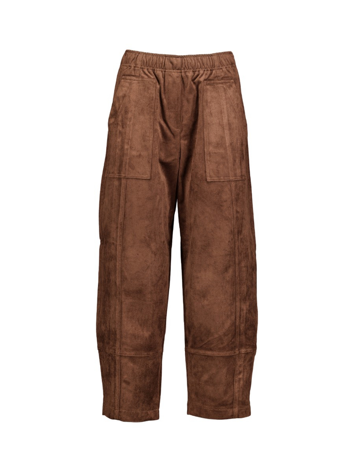Bruine broek in velours met elastiek Tilda Mac