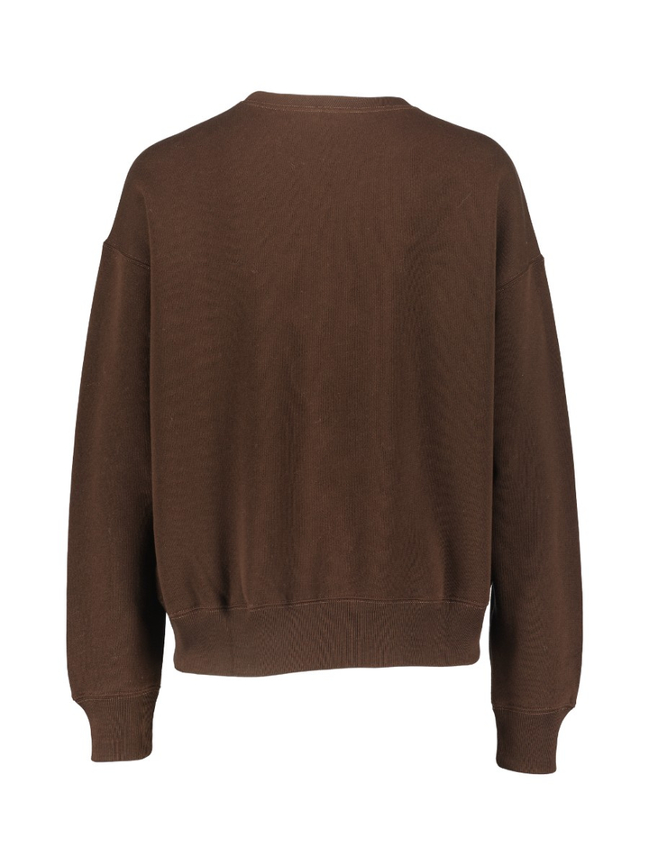 Chocoldebruine katoenen sweater met ronde hals Ralph Lauren