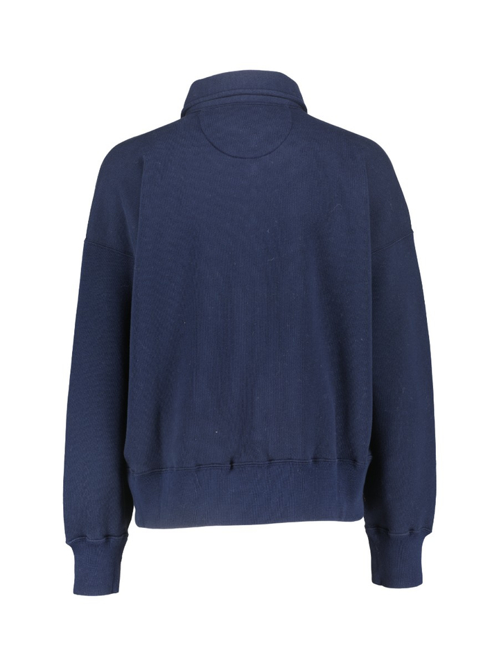 Donkerblauwe katoenen sweater met korte rits Ralph Lauren