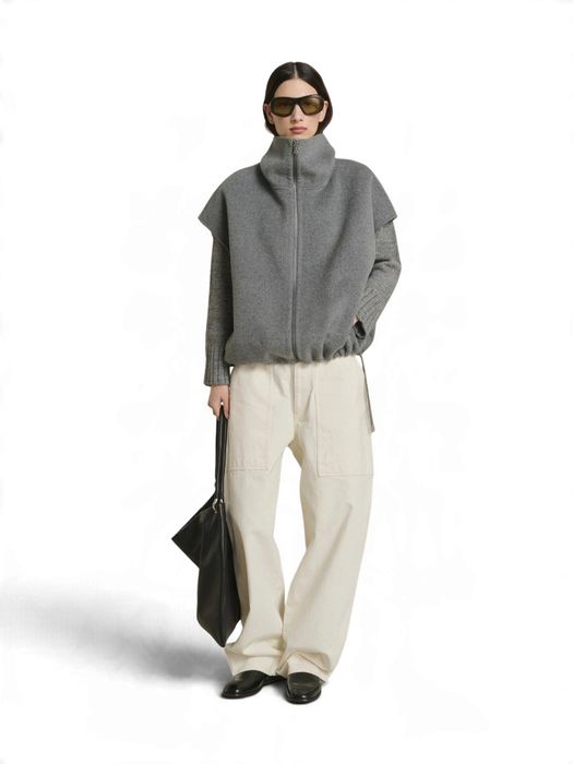 Grijze wollen oversized mouwloze vest Juno Soeur