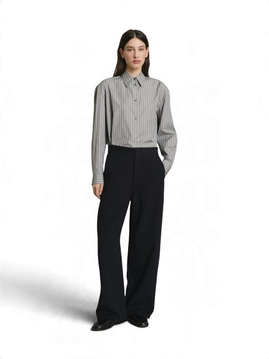 Blauwe wollen loose fit broek Hawk Soeur