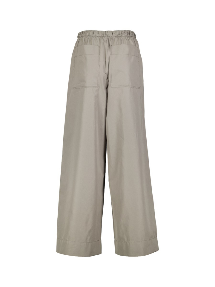 Grijze katoenen wijde broek met bandplooi Hugues Soeur 