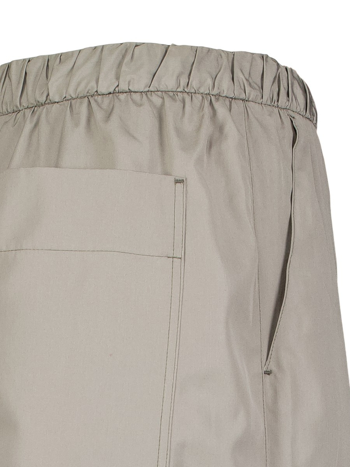 Grijze katoenen wijde broek met bandplooi Hugues Soeur 