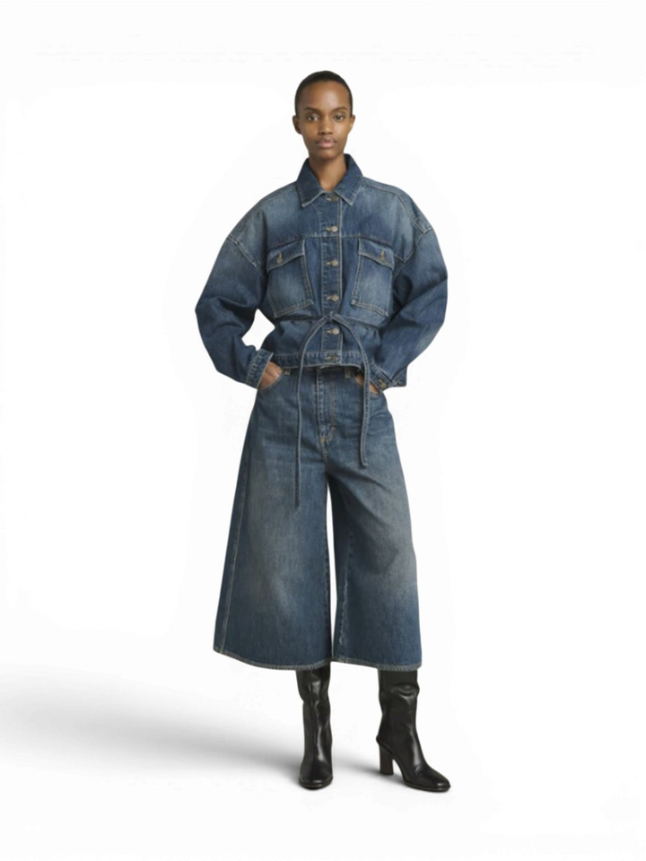 Blauwe jeans bermuda Joyce Soeur