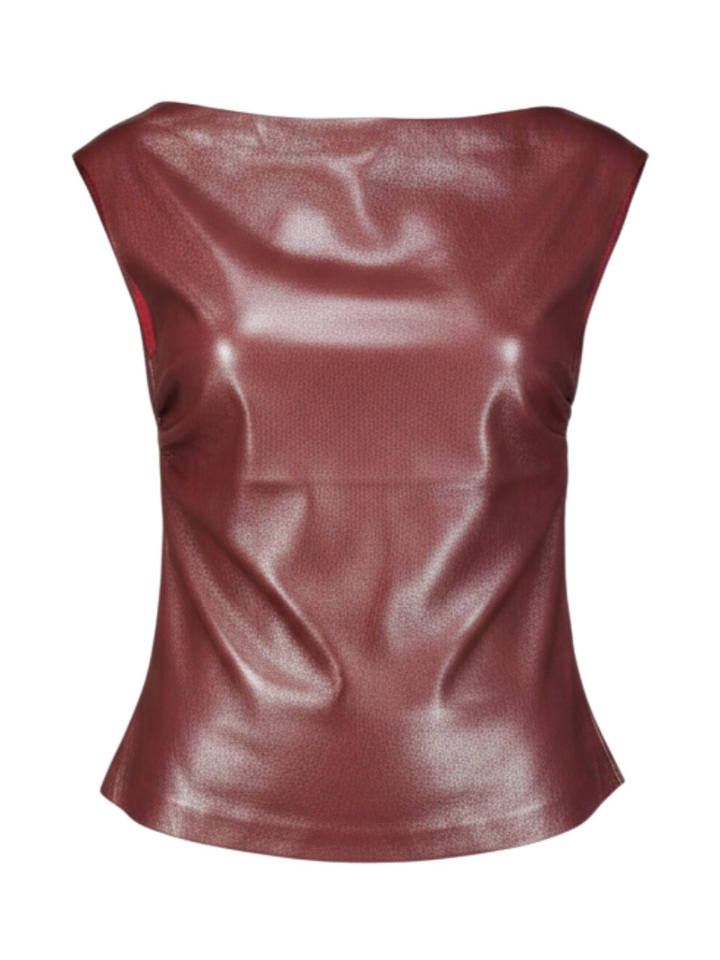Bordeaux top in lederlook Chloe Amandine