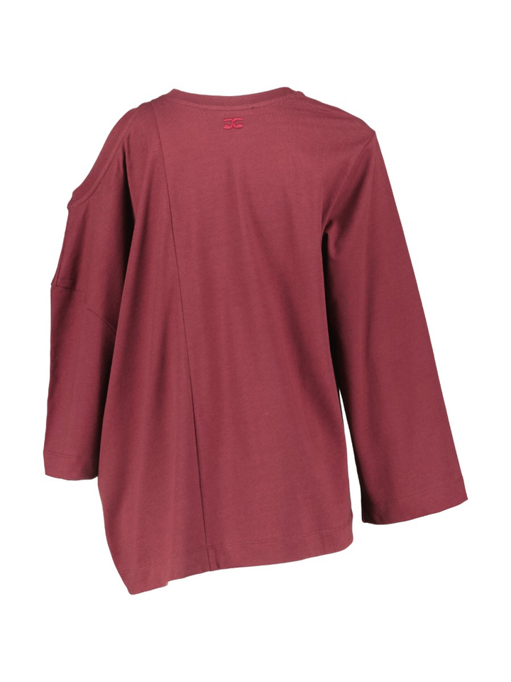 Bordeaux longsleeve met assymetrische schouders SIA Amandine
