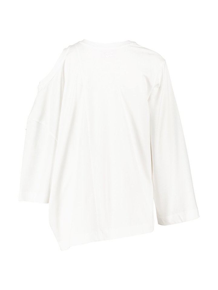 Witte longsleeve met assymetrische schouders SIA Amandine