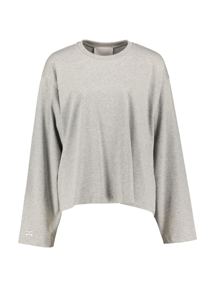 Grijze longsleeve met open rug ULLA Amandine