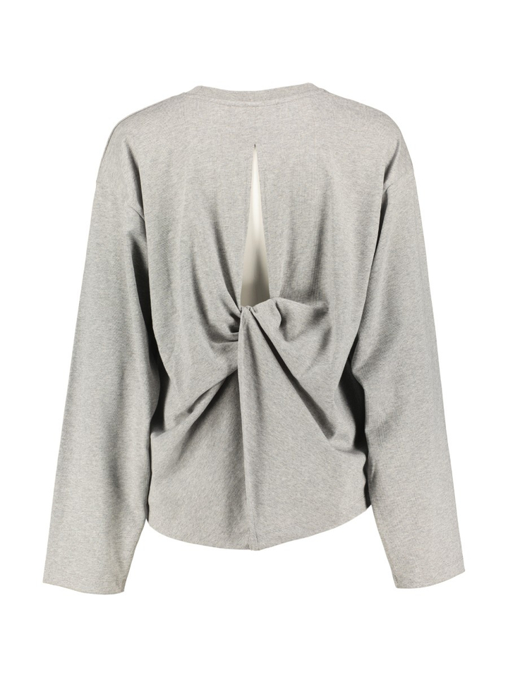 Grijze longsleeve met open rug ULLA Amandine