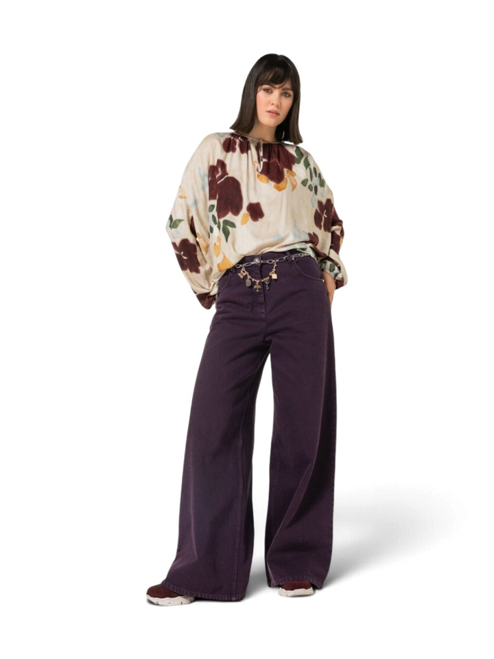 Beige bloes met bloemenprint Caroline Biss 
