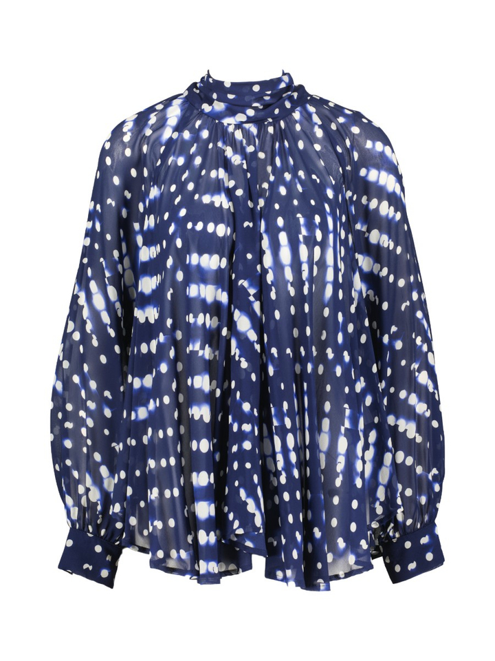 Blauwe bloes met bolletjes Caroline Biss