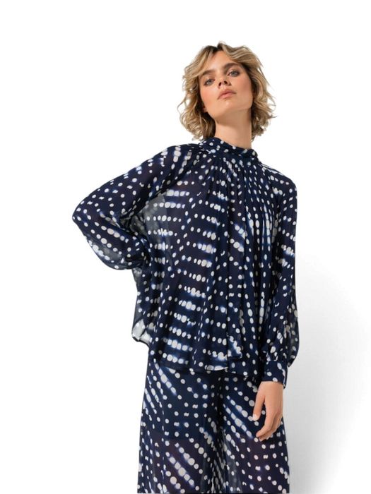 Blauwe bloes met bolletjes Caroline Biss