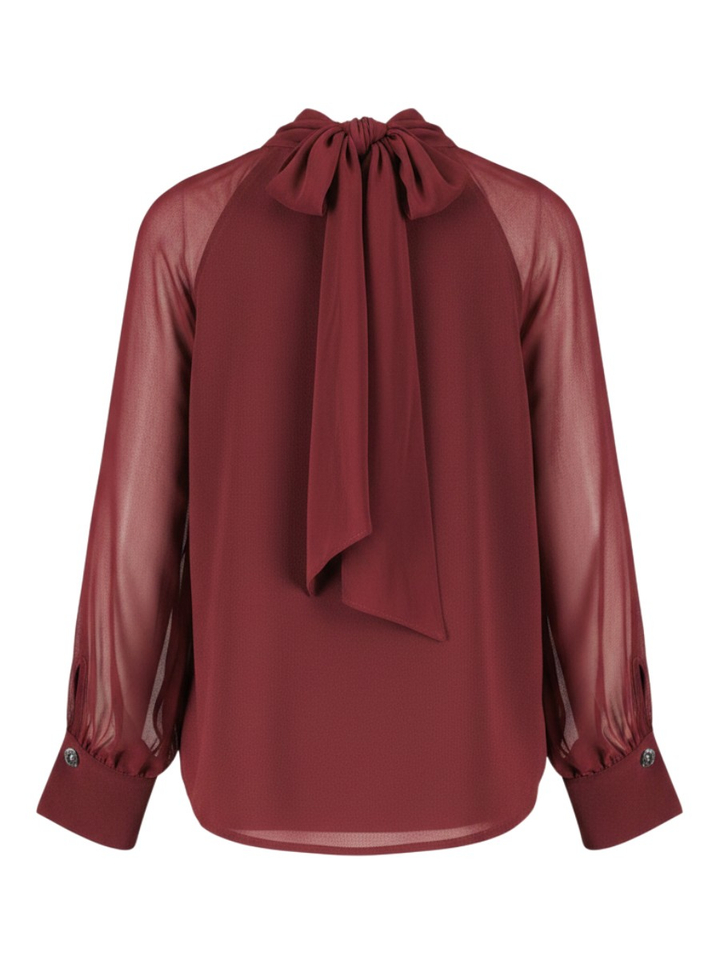 Bordeaux blouse met sierlijke mouw Caroline Biss
