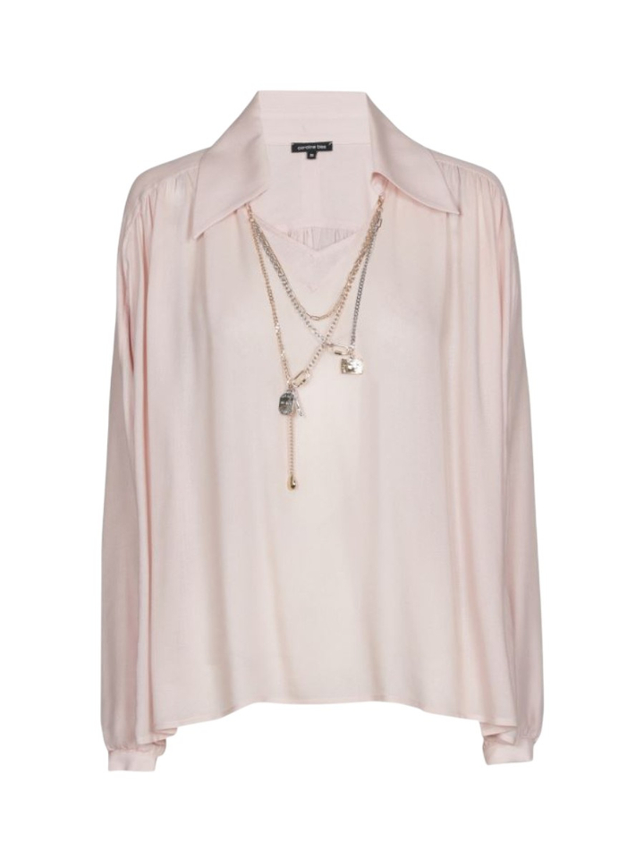 Roze blouse met ketting detail Caroline Biss 