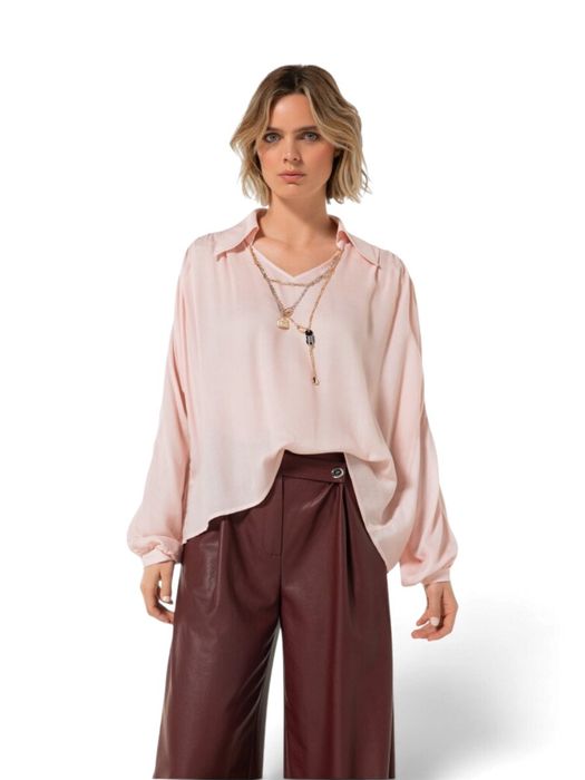 Roze blouse met ketting detail Caroline Biss