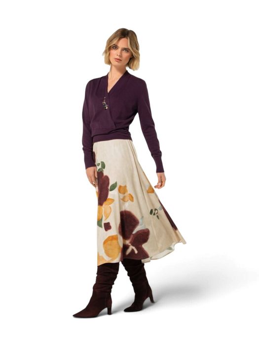 Multicolor bloemenprint lange rok in zandtinten Caroline Biss
