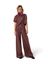 Bordeaux wijde broek in lederlook Caroline Biss 