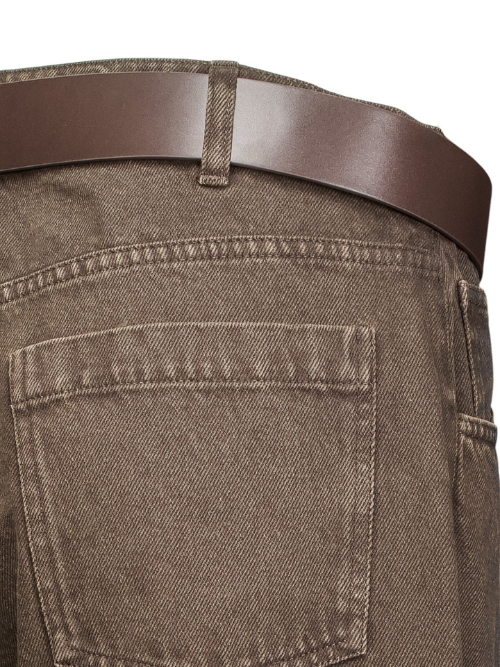 Bruine wide fit jeans met riem Caroline Biss 