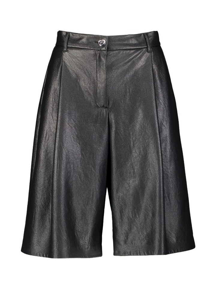 Zwarte bermuda in leder look Caroline Biss
