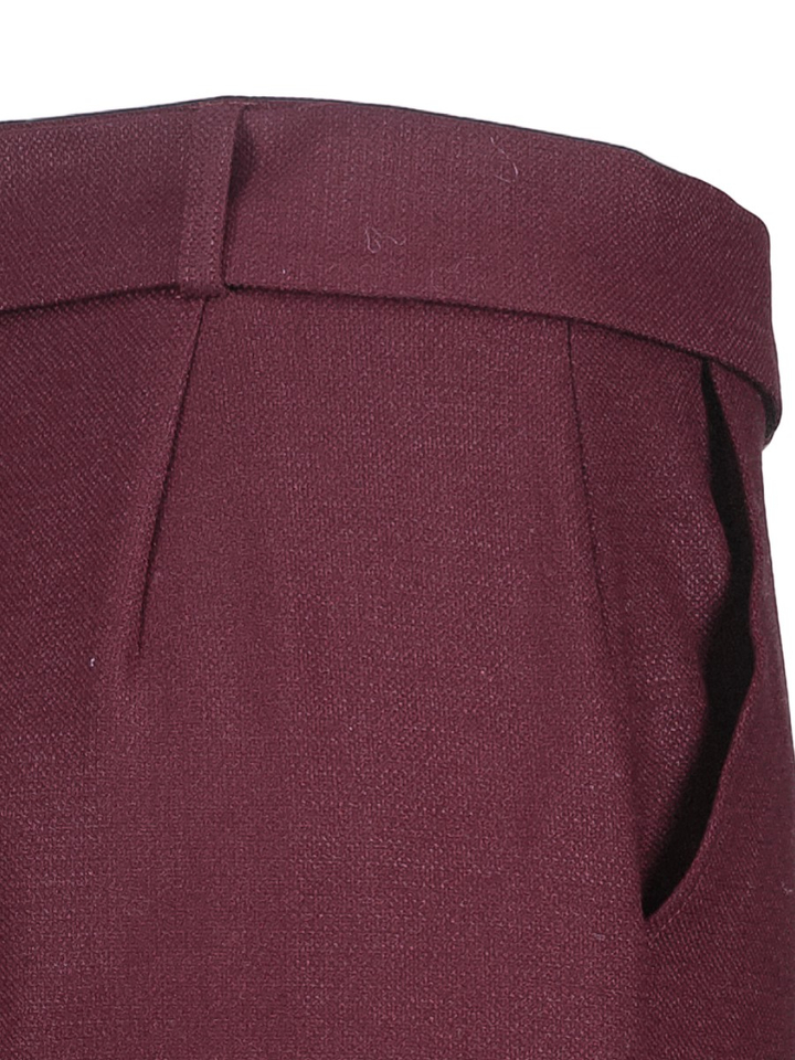 Bordeaux broek met riem en rechte pijpen Caroline Biss