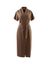 Bruine elegante midi-jurk in lederlook Caroline Biss 