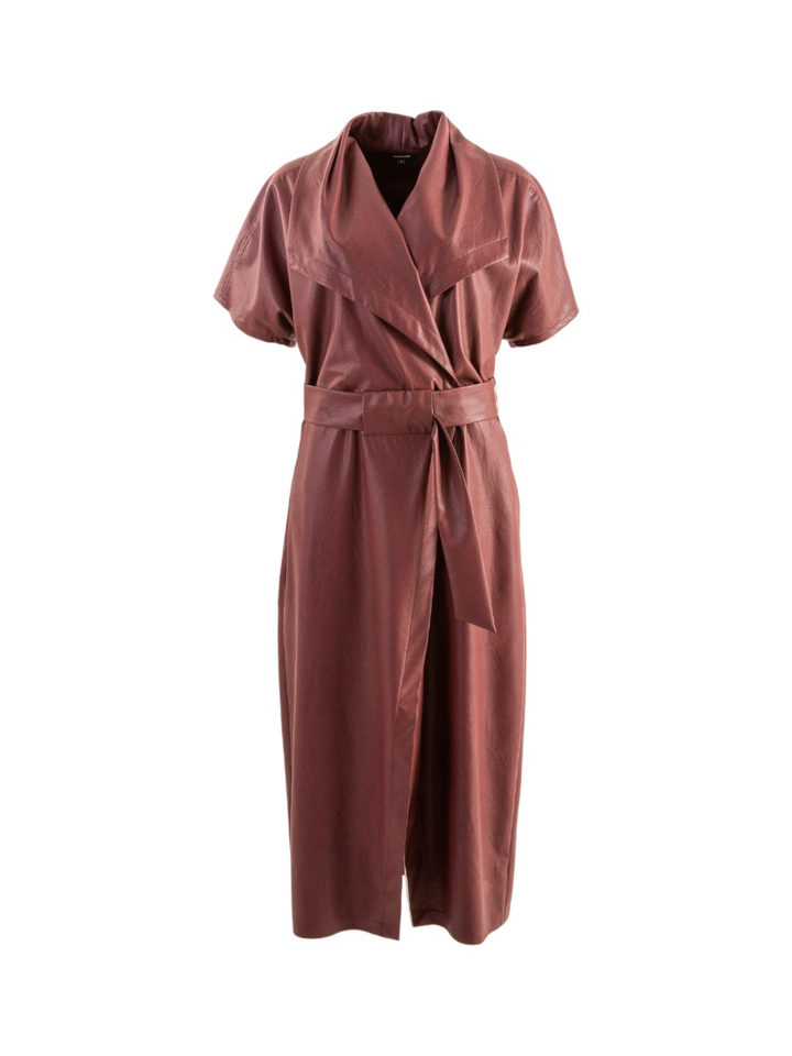 Bordeaux maxi-jurk in lederlook Caroline Biss