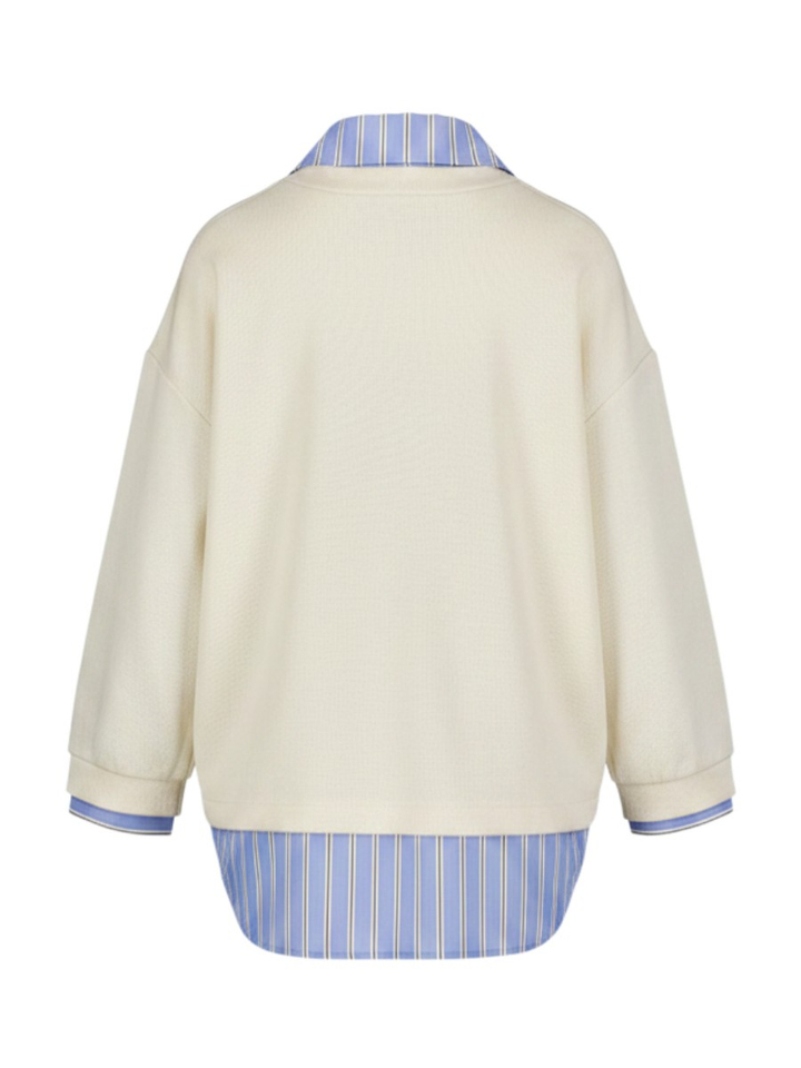 Witte sweater met polokraag  en bloemenprint Caroline Biss 